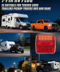 OOGKA wireless magnetic trailer light kit; front view shows red LED taillight with battery display, IP65 waterproof.