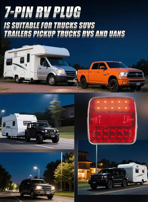 OOGKA wireless magnetic trailer light kit; front view shows red LED taillight with battery display, IP65 waterproof.