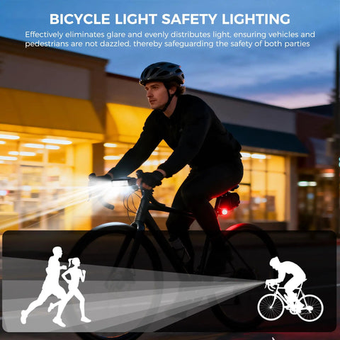 Ultra Bright 4800 Lumen USB Rechargeable Bike Lights Front And Rear LED Headlights With LCD Display Waterproof Night Riding Gear For Mountain And Road Cycling