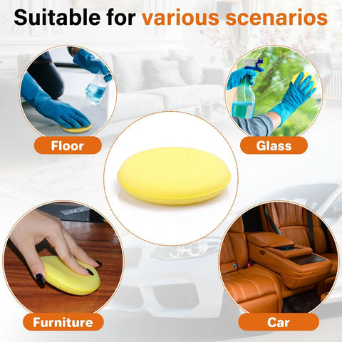 Pro Grade Foam Car Wax Applicator Pad Set 4 Inch Round Detailing Sponges for floor, glass, furniture, and car use