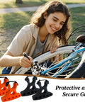 Portable Inverted Ebike Repair Stand With Handlebar Jacks For Quick On The Go Fixes For Commuters And Cyclists 1 Pair Black user fixing bike