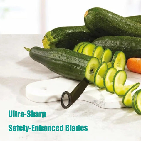 Fruit Splitter Spiral Cutter 2 in 1 Paring Knife With Spiral Cutter slicing cucumber, V shaped stainless steel blade, ergonomic handle