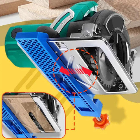 Pro Grade Circular Saw Guide With Adjustable Base For Precision Wood Cutting, Portable ABS Cutter Holder, side view