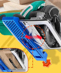 Adjustable Base Guide For Circular Saw Milling Portable ABS Clamp Precision Wood Cutting Guide For 4 To 6 Inch Saws And Marble Machines Locks Between 145mm And 208mm Pro Grade Saw Guide For Clean Accurate Cuts in use with circular saw.