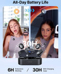 Wireless Lavalier Microphone System With AI Noise Cancellation For iPhone Android Cameras PC And Tablets 48kHz 24Bit Studio Sound