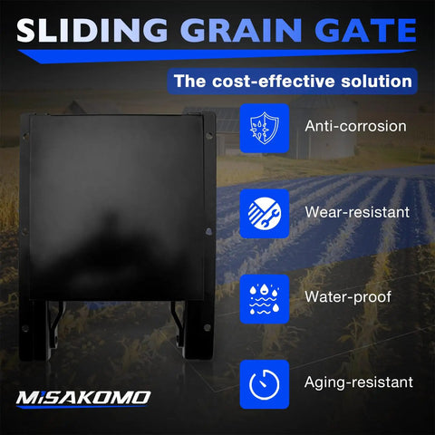 9x9 Inch Black Sliding Grain Gate Kit For Grain Handling Fits Sliding Gates And Pickup Truck Bed Slides With Six Screws