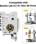 Heavy Duty Bambu Lab A1 And A1 Mini Extruder Unit Replacement featuring gears and cutter, compatible with 3D printers.