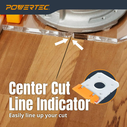Real Deal Router Guide Rail Adapter For DeWalt DWP611 And DCW600B Fixed Base Trim Routers Compatible With Makita Festool showing precise cut setup.