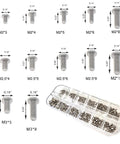 Top Notch Laptop Screws Assortment Kit Holding 240 Pieces Across 12 Compact Sizes With M2 M2.5 And M3 Bits for laptop repair screws.