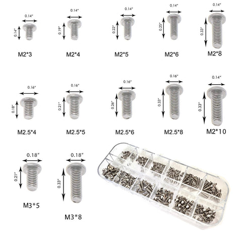 Top Notch Laptop Screws Assortment Kit Holding 240 Pieces Across 12 Compact Sizes With M2 M2.5 And M3 Bits for laptop repair screws.