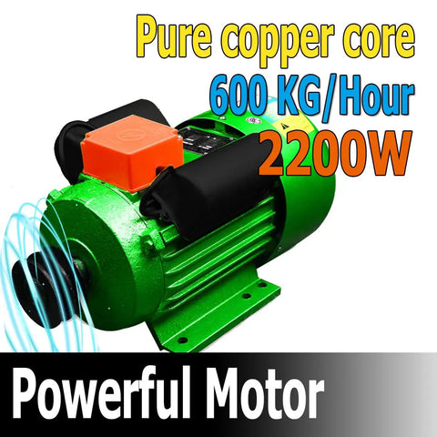 Electric Hay Cutter Machine For Farm 800 Kilograms Per Hour Workhorse Cutter With Automatic Conveyor Feeding And Variable Speed Gear 110V 60Hz Miniature Circuit Breaker Cuts Corn Straw Grass Wheat Straw Chaff powerful motor image