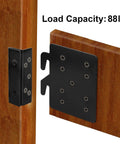 Solid As A Rock 4 Pack Bed Frame Hardware Featuring Double Hook Slot Brackets And Reinforced Steel Plates To Fix Creaky Foundations No Sweat Install Replaces Old Connector Clips Fast, close-up of steel bracket with load capacity 88lb.