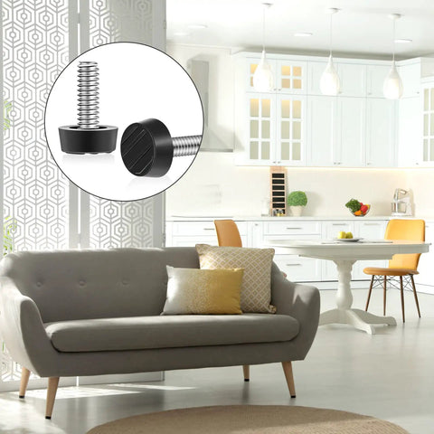 Forty Piece Heavy Duty M6 Thread Adjustable Furniture Levelers And Screw In Feet for wobbly tables and chairs, with grip tight glides.