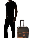 DELSEY Paris Chatelet Hard+ hardside luggage, chocolate brown, 24-inch with spinner wheels
