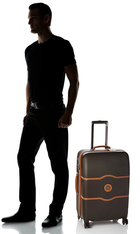 DELSEY Paris Chatelet Hard+ hardside luggage, chocolate brown, 24-inch with spinner wheels