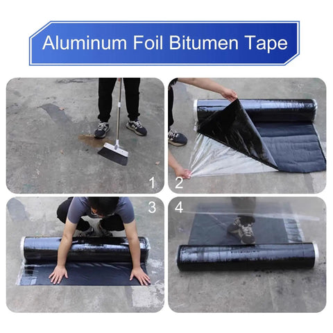 Heavy Duty Self Sealing Asphalt Repair Tape With Aluminum Foil Roof Protector Roll for Gutters and Surface Cracks waterproof use
