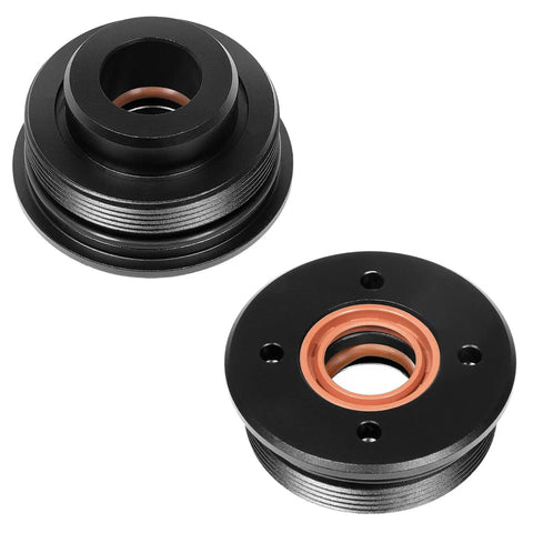 Replacement Tilt Cap Gland With Seals For V6 3.3L End Cap Tilt Cylinder 2 pack shown in durable black marine-grade aluminum
