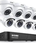 8 Channel Home Security System With 8 Weatherproof 1080P Bullet Dome Cameras, Dope AI Motion Detection For People And Vehicles, Remote Access, 5MP Lite DVR, Indoor Outdoor Surveillance, No Hard Drive Included
