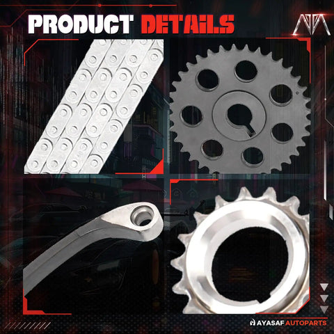 Nissan KA24E 2.4L Engine Timing Chain Kit With Gaskets And Oil Seal OE Replacement components including chain and sprockets