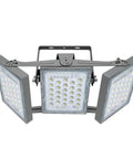 150W Dimmable LED Flood Light Outdoor With 15000 Lumens, Triac Dimming, showing adjustable panels and 6000K cool white light