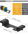 DIN Rail End Cap Protectors Set, 20 Pieces For 35mm Wide NS Rails shown with dimensions and product details.
