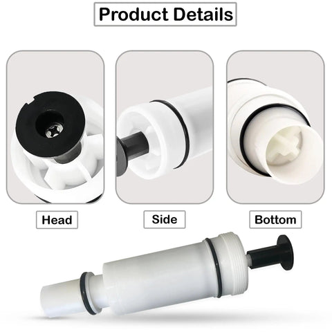 Replacement Flush Cartridge C100500K For 500 501 501A 501B 503 504 Toilet Tanks product details showing head, side, bottom views