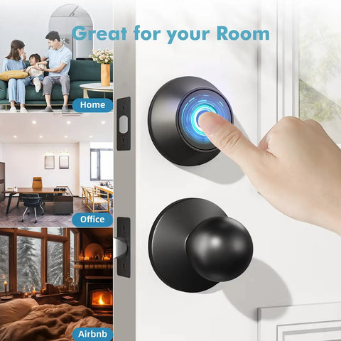 Smart Biometric Fingerprint Door Lock With App Control And Backup Keys Zero Fuss Keyless Entry Upgrade Smooth Touch Access Heavy Duty IP66 Shield For Quick Deadbolt Replacement