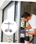 Heavy Duty Sliding Door Roller Wheel For Track, Industrial Gate Roller being installed on a glass sliding door by a man in gloves.
