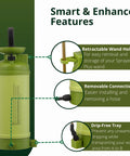 Two Gallon Garden Pump Sprayer For Landscaping With Brass Nozzle UV Protected Tank featuring wand holder and drip-free tray