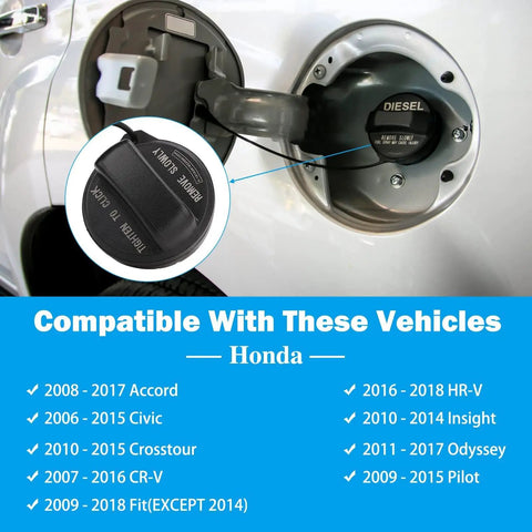 Honda Gas Cap Replacement For 2006 2020 Models Accord Civic CR-V Fit HR-V Insight Odyssey Pilot Crosstour Replaces 17670-T3W-A01