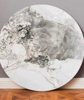 Oversized Marble Lazy Susan With 360 Degree Swivel Rotation Sintered Stone Rotating Serving Tray smooth surface and elegant design.