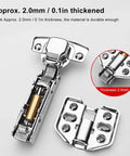 Stainless Steel Cabinet Hinges 2.0mm Thick With 105 To 110 Degree Opening, Two Pack, Silent Soft Close With Muffler, Heavy Duty Load