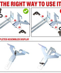 Beast 650W 110V Wood Router assembly guide showing correct and incorrect setup with metal parts