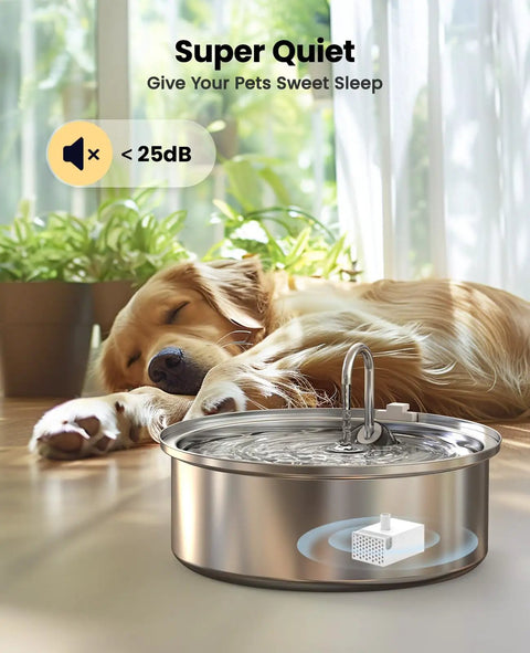 PWF002B Compatible Replacement Pump For Dog Water Fountain With Light ultra quiet 304 stainless steel pump in action