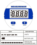 Digital display of a Digital Industrial Vacuum Gauge With Two And One Half Inch Dial One Quarter Inch NPT Lower Mount Stainless Steel