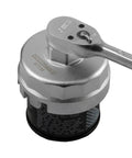 Toyota And Lexus 64mm Oil Filter Wrench With 14 Flutes And Three Eighths Drive Cap Wrench For Oil Change Tool in use
