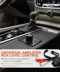 Complete 4 Gauge Car Subwoofer Amplifier Wiring Harness Kit Including Heavy Duty Power Ground And Speaker Cables With Remote Bass Control Knob for car interior with RCA level control.
