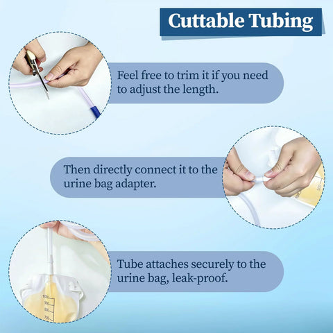 Artojoy 36-inch catheter extension tubing; flexible drain connector for urinary drainage bags, 6-piece, leg bag compatible.