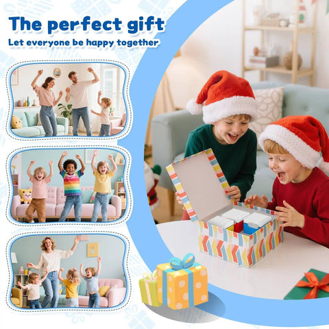 Active Motion Console With 41 Motion Games For Kids And Family, No Subscriptions, Continuous Updates, Plug And Play For Party Nights And Playdates, Dance, Sports, Puzzles, And Music Challenges gift box with kids playing