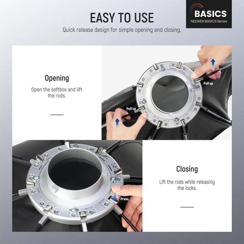 Octagonal Softbox Kit 35 Inch By 90 Cm With Bowens Mount For Studio Photography And Video Streaming quick release system demo