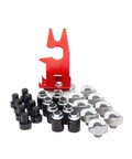 Fixturing Kit For Portable Welding Table With Magnetic Torch Holder, V Blocks, Stackable Riser Stops, Squaring Pins shown