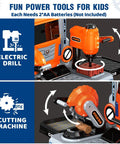 Ultimate Kids Tool Bench Set With Realistic Drill And Power Saw For Tiny Builders Aged 3 To 8, electric drill and cutting machine