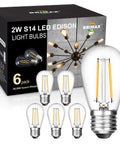 Six Pack 2W LED Light Bulbs Equivalent To 15W 20W For S14 Replacement Outdoor String Lights And Sputnik Chandeliers