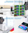 USB Type-C Power Meter Tester For Fast Charging QC PD Huawei Samsung Apple Pro-Grade USB Amp Volt Meter And Watt Meter Digital Multimeter Style 3.3V-30V 0-5.1A Upgrade Version For Precise Voltage Current And Power Readouts with digital display showing voltage and current readings across various devices and chargers.