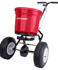 Heavy Duty 50 Lb Broadcast Fertilizer Spreader For Lawns, Walk Behind Push Seeder With Adjustable Drop Rate and Rugged Drive Handle