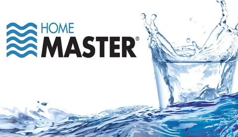 Home Master logo with water splash, representing Replacement Whole House Sediment Filter For Big Blue Housings, 4-layer 25 to 1 micron nominal.