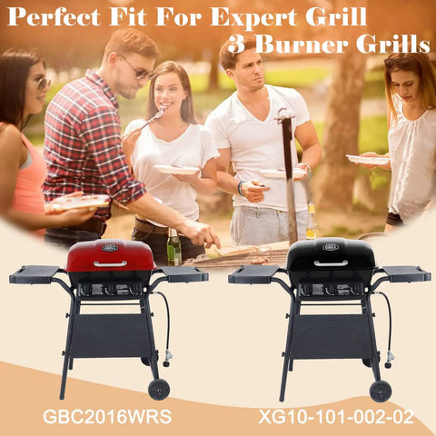 Replacement Porcelain Steel Heat Plates For 3 Burner Walmart Expert Grill XG10-101-002-02 GBC2016WRS Model shown with two grills