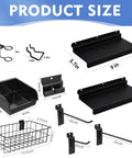 40 Piece Slatwall Accessories Kit With Two Shelves, Six Storage Bins, Bin Hooks, Fifteen Slatwall Hooks, Basket, Holders