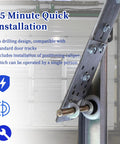 Two Pack Stainless Steel Garage Door Bottom Lift Brackets Seven Sixteenths Inch Heavy Duty Rust Resistant For Garage Door Repair Commercial And Residential Door Hardware Replacement shown during installation on door track.