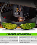 Laser safety glasses TRQWH, black frame with green lenses, OD7+, 800-1100 nm